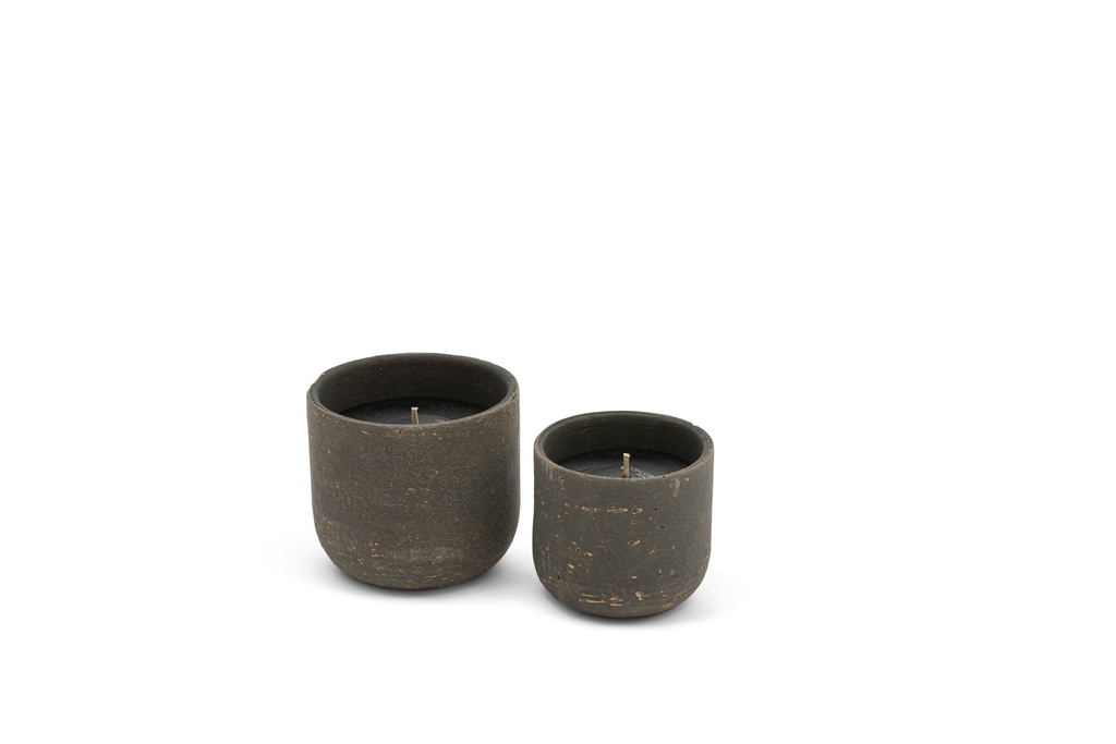 Outdoor candle matt grey/gold - Ø18 x 16cm - 1 - ext.cot. - p/4