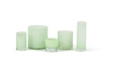 Cylindrical votive - glass - mint green - Ø 8,5x8,5cm - p/6