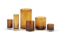 Cylindrical votive - glass - cognac - Ø7 x 12cm - p/6