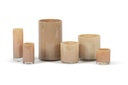 Cylindrical votive - glass - honey - Ø7 x 12cm - p/6