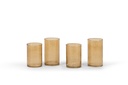 Tlight holder hammered - glass - smoke - Ø7,5 x 13,5cm - p 6/36