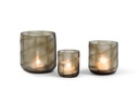 T-light holder handcutted smoke/clear medium - Ø12x13cm -p 1