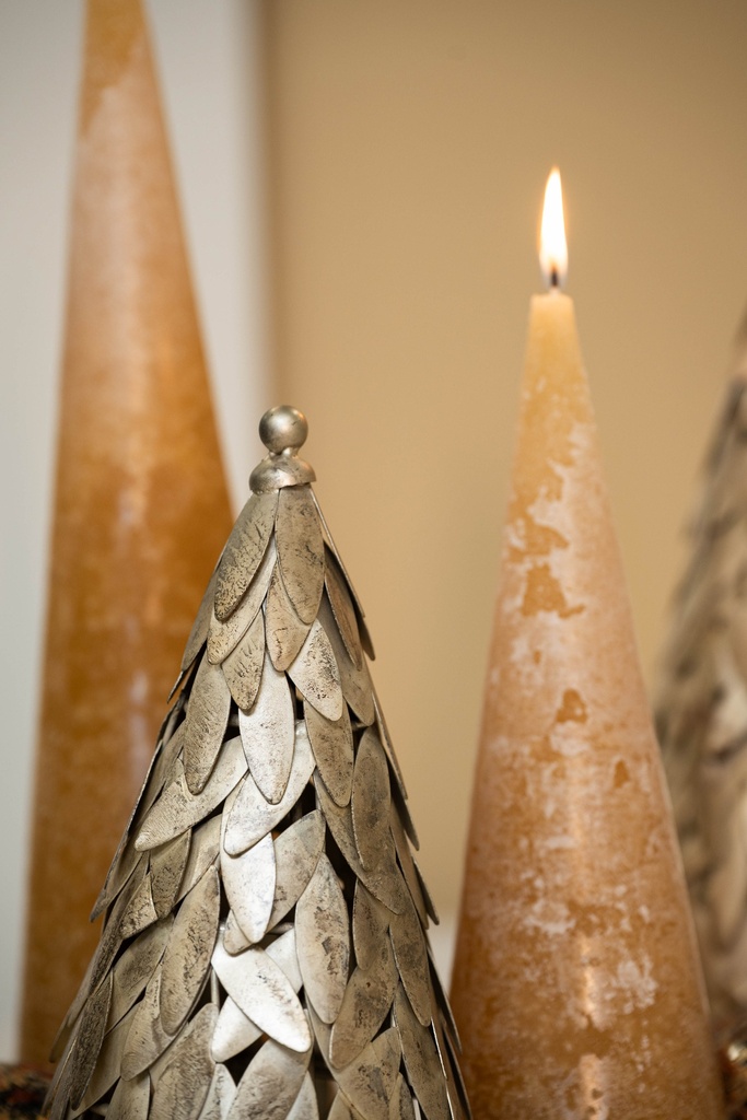 Candle pinecone cappuccino - set of 2 - Ø9.5 x 34 cm / Ø11 x 48 cm - per set /min. order 6 sets - colour by choice