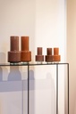 Thick reddish brown vase on base - small - Ø10x18cm - p/4/1