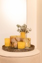 Thick votive cylinder - glass - yellow - Ø 14 x 15cm - p/4