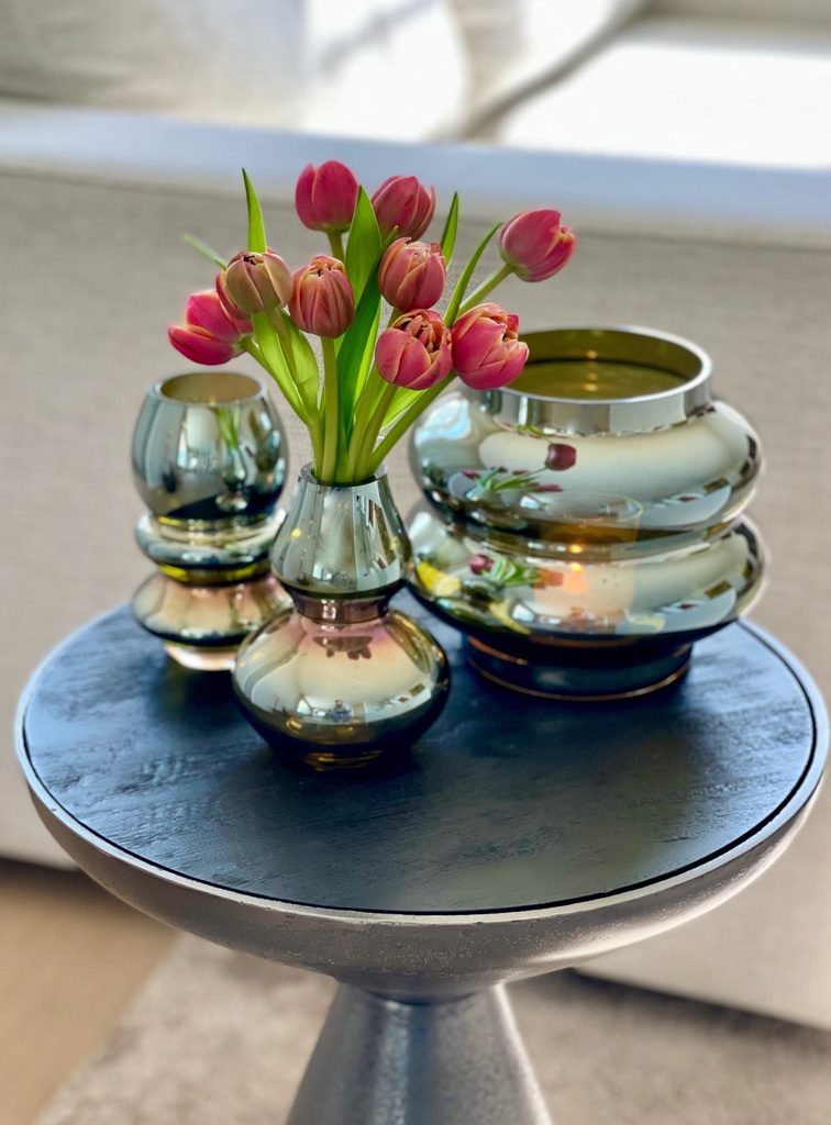Soliflower - glass - olive luster - Ø10 x 14cm - p/4/1