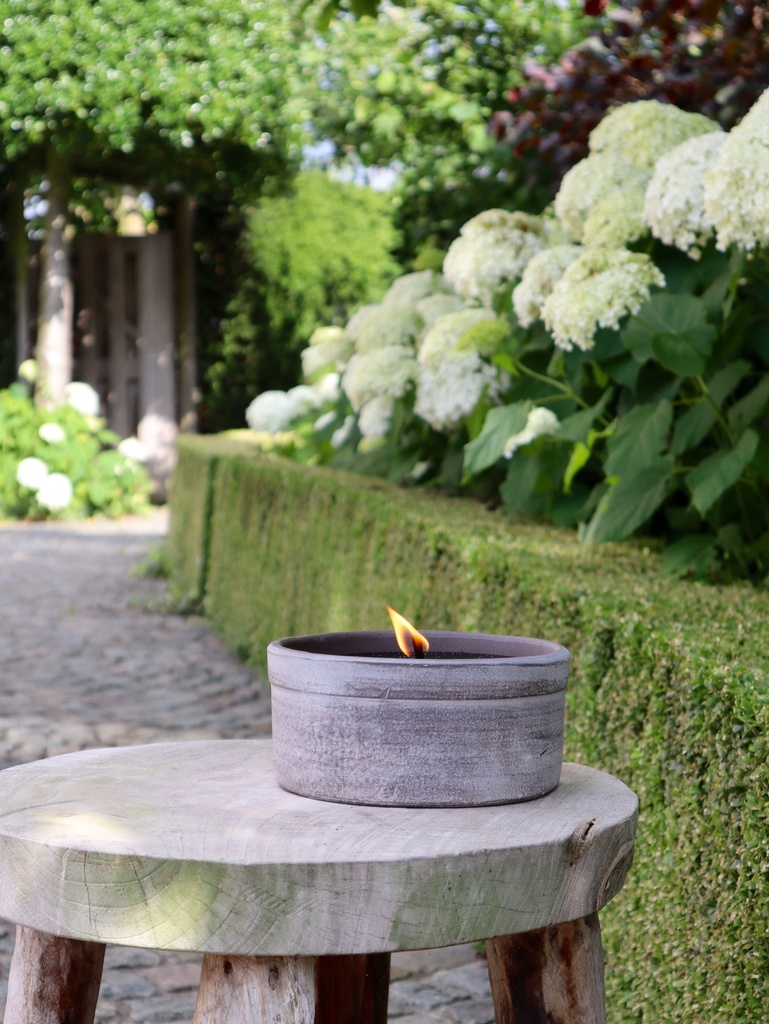 Choco aged terracotta outdoor bowl candle - Ø 18x8cm - 1 - ext. cot. - p /4/1