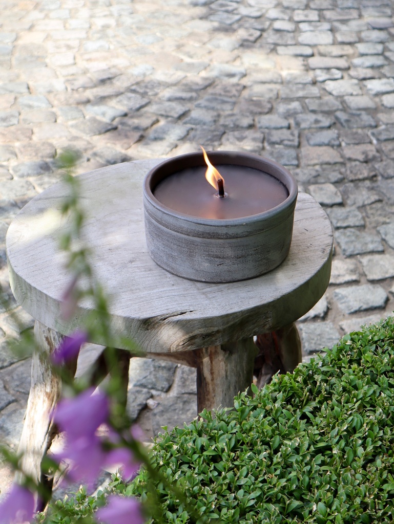 Round choco aged terracotta pot - Ø 18 x 9cm - colour wax - 1 ext. cot. - p/4