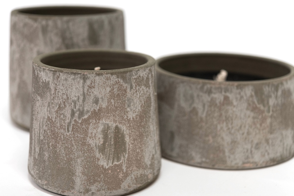 Beige terracotta outdoor candle bowl - Ø 23x11cm - 1 - ext. cot. - p /4