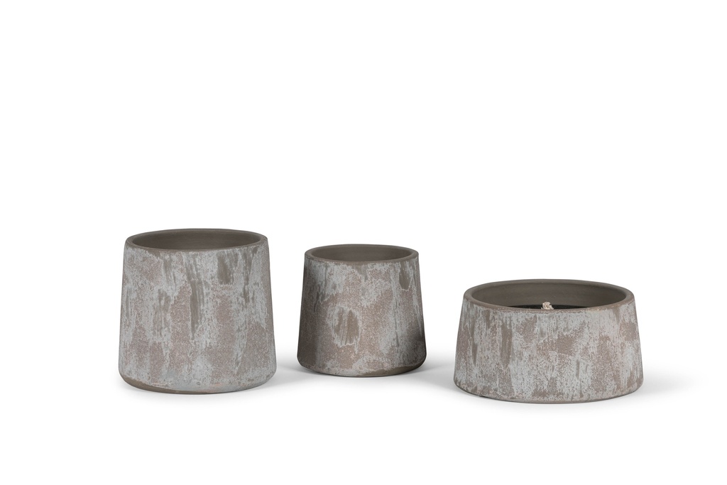 Beige terracotta outdoor candle bowl - Ø 23x11cm - 1 - ext. cot. - p /4