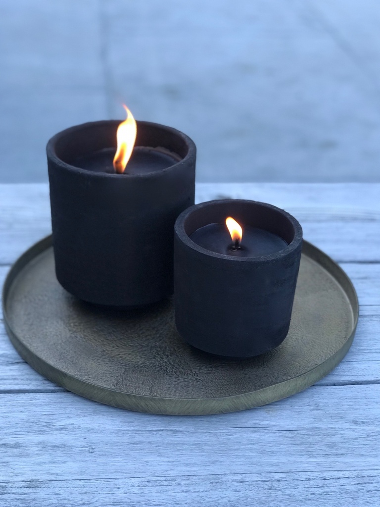 Round black terracotta pot - Ø 11 x 12cm - 1 - ext. cot. - p/8