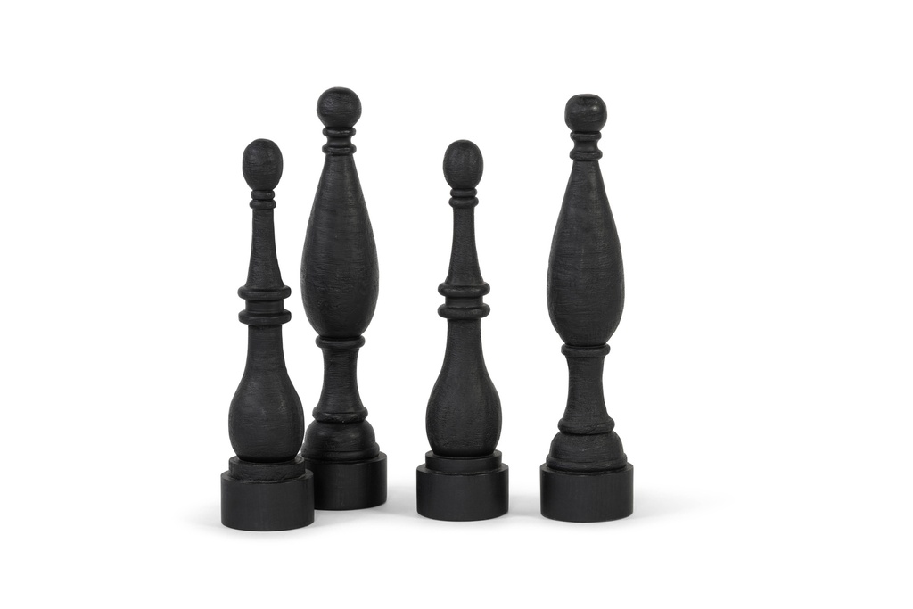 Ornament - wood - black mat brushed - 10x42,5cm - p2/8 (kopie)