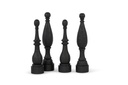 Ornament - wood - black mat brushed - 10x42,5cm - p2/8 (kopie)