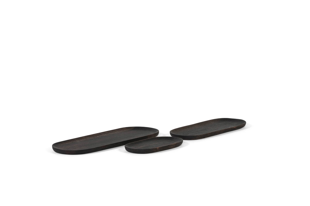 Long tray - acacia - black - 30x12x1,5cm - p2/4