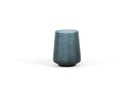 Mouthblown conical cutted vase - glass - smoke/blue - Ø17 x 23cm - p 1/2