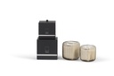 Scented candle square rounded light smoke vase vertical cutting - Ø 13x15cm - 3 - int. cot. - p/2