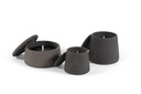 Black terracotta scented (Lavender / Rosemary / Pine) outdoor candle - Conical with cover in Black Giftbox - Ø 20x19cm - 1 ext. cot. - p /2