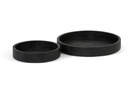 Brushed round tray - wood - black mat - Ø50x5,5cm - p1/1
