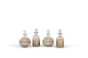 Bottle ribbed retro - smoke luster - glass - Ø 11x16cm - 1/12