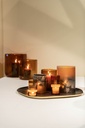 Vase rounded half silver half brown set of 2 - Ø14x14cm - Ø12x12cm - 1set / 2sets