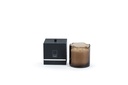 Scented candle mocha glass votive with organic rim - Ø 15 x 15cm - 4 - int. cot. - p/2