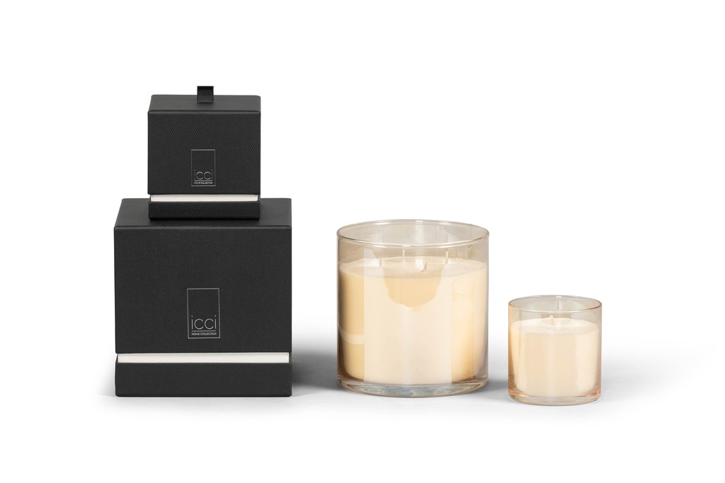 Scented candle cylindrical summer votive, (A) golden sun - Ø 15 x 15cm - 4 - int. cot. - p/2