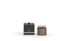 Votive smoke with dark wood  cover / stand - votive Ø 10,5 x 10 cover / stand Ø 12 x 9 - 3  1 int. cot. or wood - p/4
