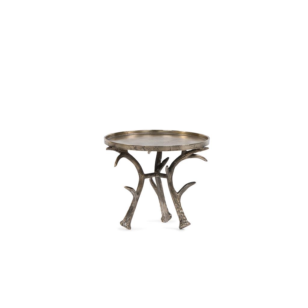 Plate on horn base - aluminium - antique gold - Ø 28x22cm - p/2/4