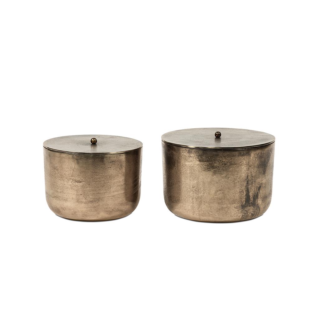 Set of 2 pots with lid - small + large Ø 33 x 25/Ø 24 x 21cm - p/*