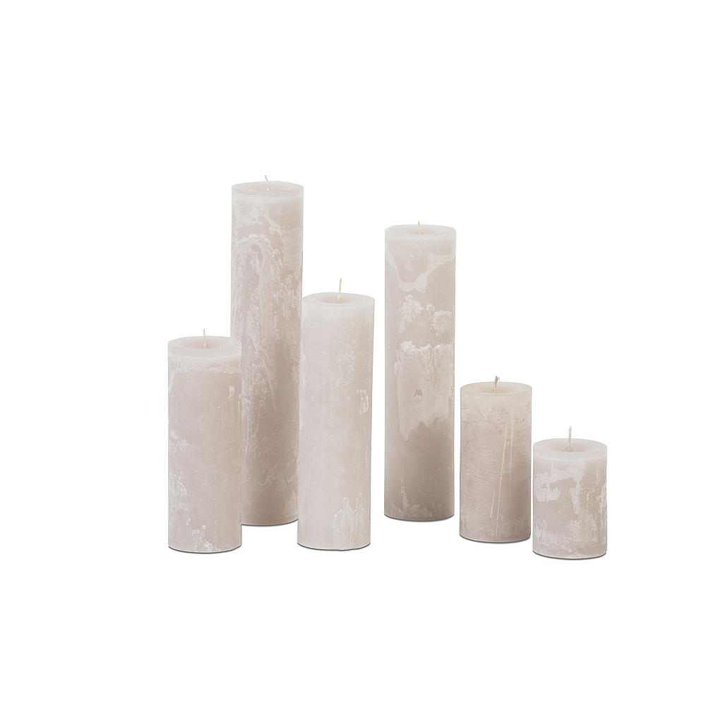 OPEN CANDLE Ø 7cm - set of 4  Ø 7 x 15+20+25+30 - 1 - int. cot. - p/5 sets