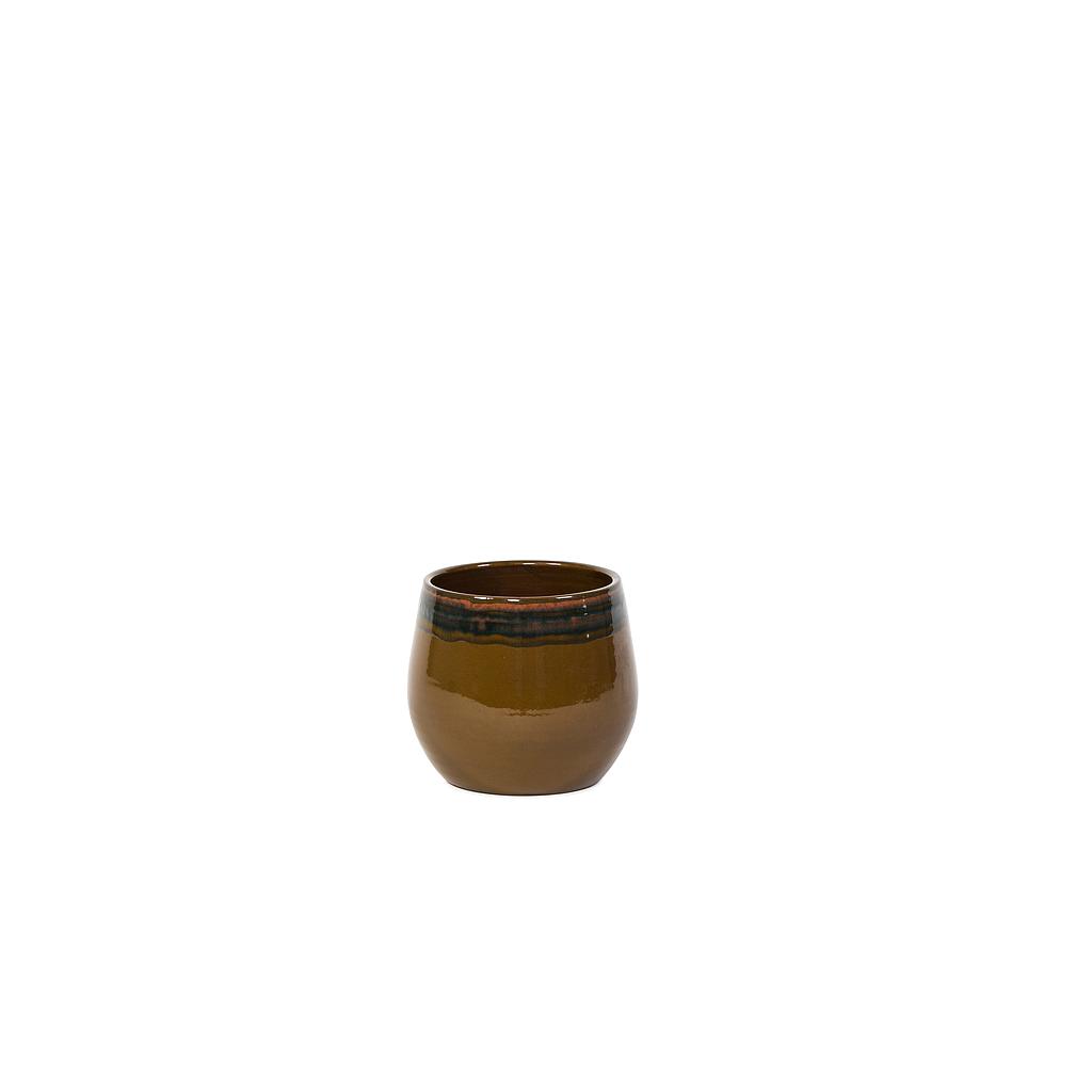 Rounded planter - terracotta - ochre - medium Ø 23x20cm - p 2