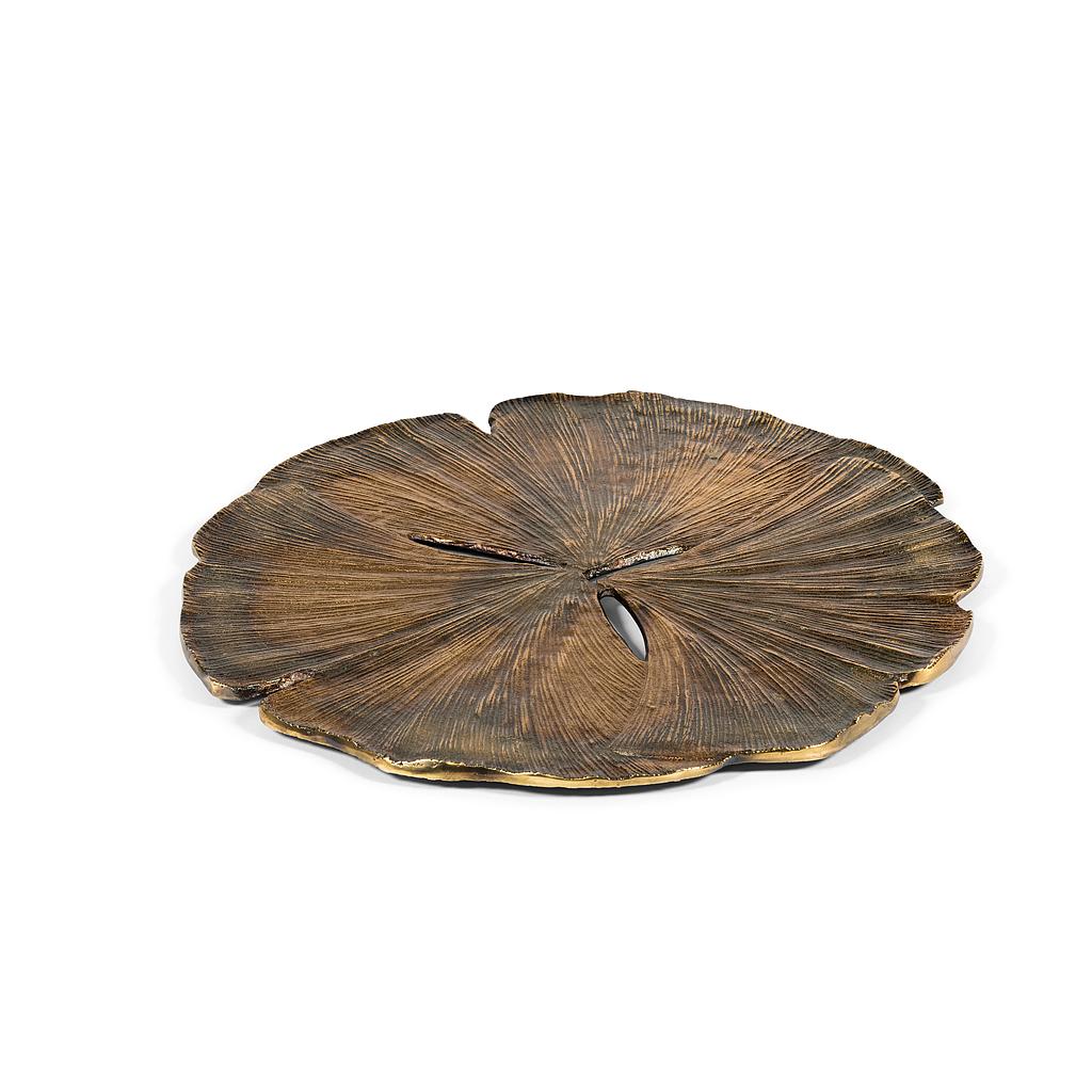 Wall art/plate Ginkgo - aluminium - antique brass -  Ø 61cm - p/1/1