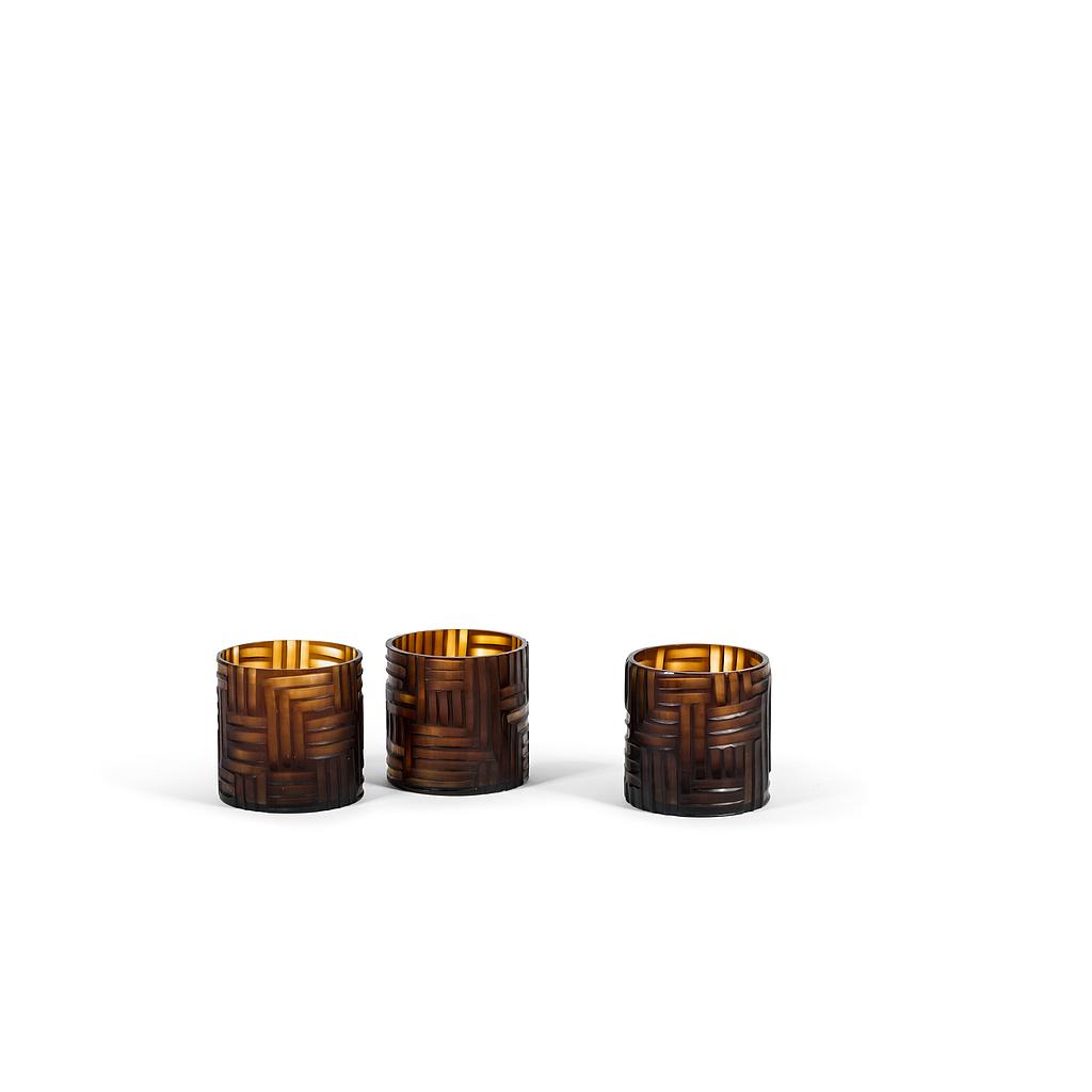 Vase L cut - glass - amber - Ø 15x15cm - p/1/4