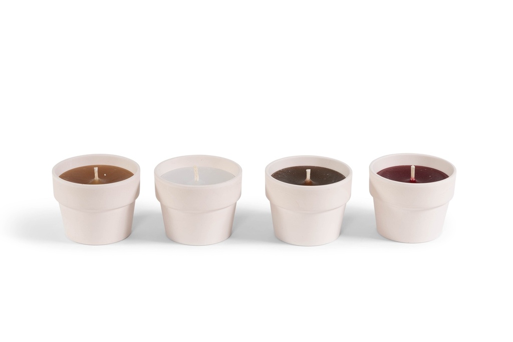 White terracotta pot - Ø 8 x 10 cm - 1 - ext. cot. - p/12