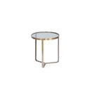 Table glass + frame - glass + metal - smoke + antique brass - Ø 40x45cm - p/1/1
