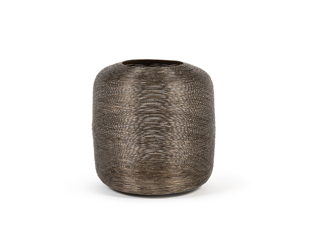 Cocoon wire hurricane - metal - nickel antique, gold inside - Ø 36x36cm - p/1/1