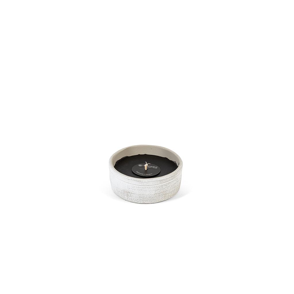 Round white terracotta planter - Ø 18x9cm - 1 - ext. cot.- p/4