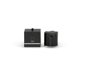 Scented candle black glass votive with organic rim - medium Ø 12 x 12cm - 3 - int. cot. - p/4