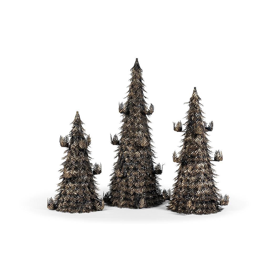 Xmas tree with Tlight - metal - antique gold - Ø 40x70cm - p/1