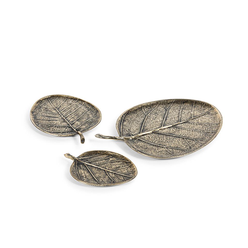 Leaf - metal - antique gold - large Ø 39x27cm - p/2/10