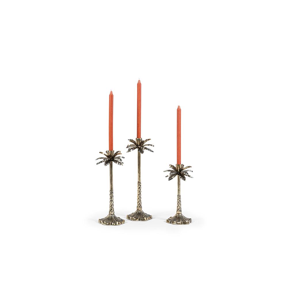 Palm table candle holder - metal - brass antique - large 40cm - p/2/12
