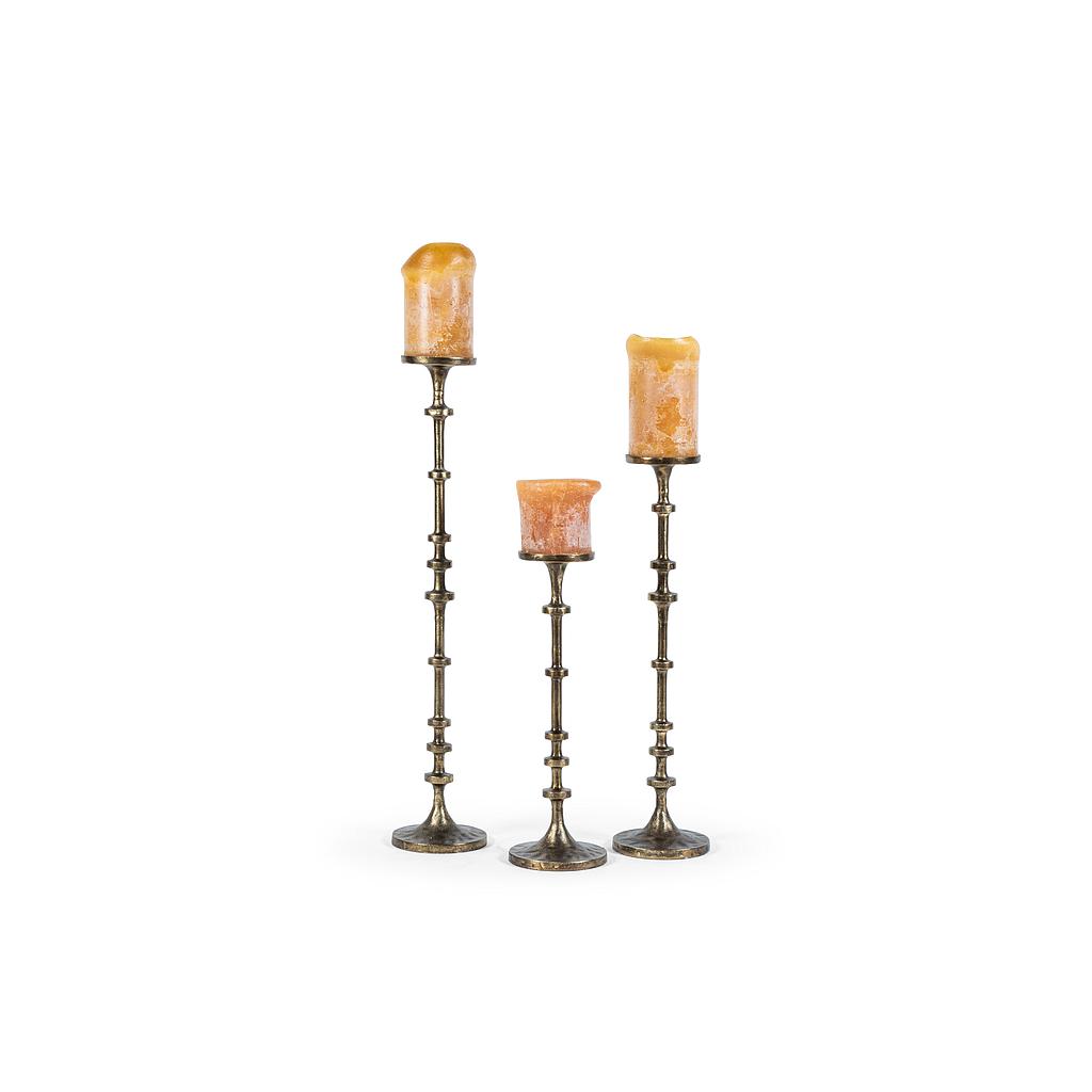 Candleholder - metal - brass antique - medium Ø 15x62cm - p/1/4