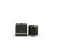 Scented candle cylindrical smoke black spotted glass - Ø12 x 12cm - 3 - int. cot. - p/4