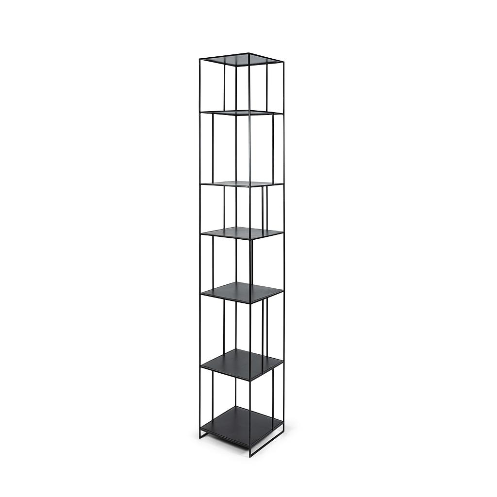 Standing rack with 7 shelfs - metal - matt black - 35,5x35,5x216cm - p/1/1