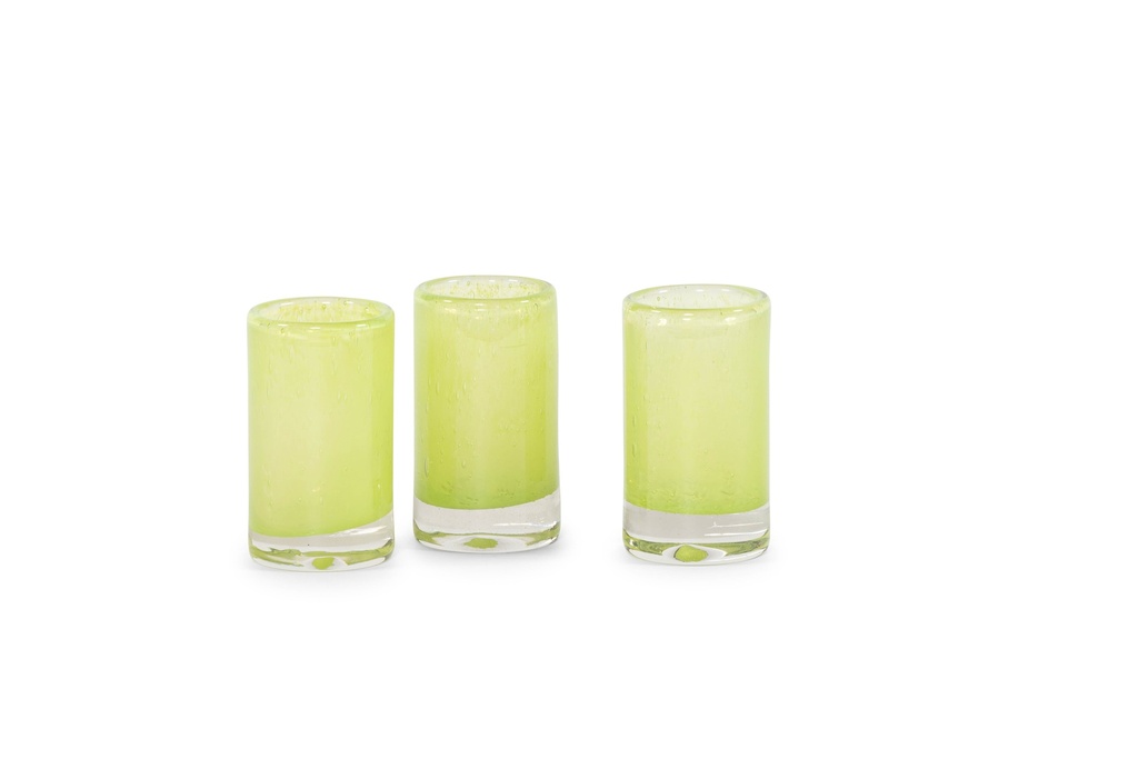 Cylindrical votive - glass - mint green new- Ø 7x12cm - p/6