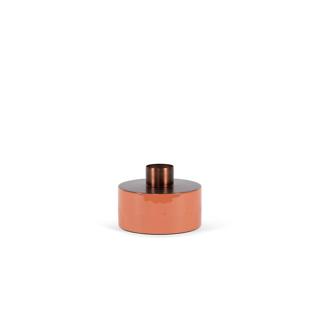 Vase - Enamel - Terracotta & Top copper antique - Ø 26x19cm - p/1/4