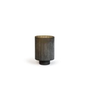 Hurricane flat vertical cut - glass - smoke stone - Ø 28x40cm - p/1