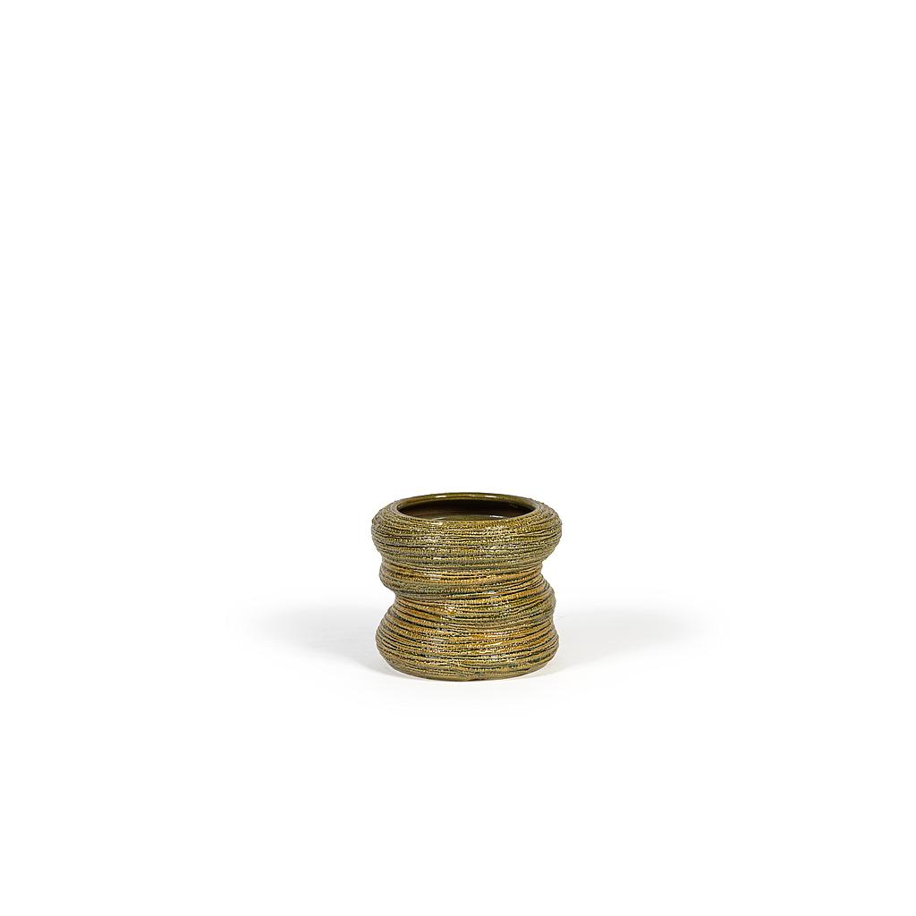Flowerpot organic - terracotta - khaki glazed - Ø30 x 26cm - p 2