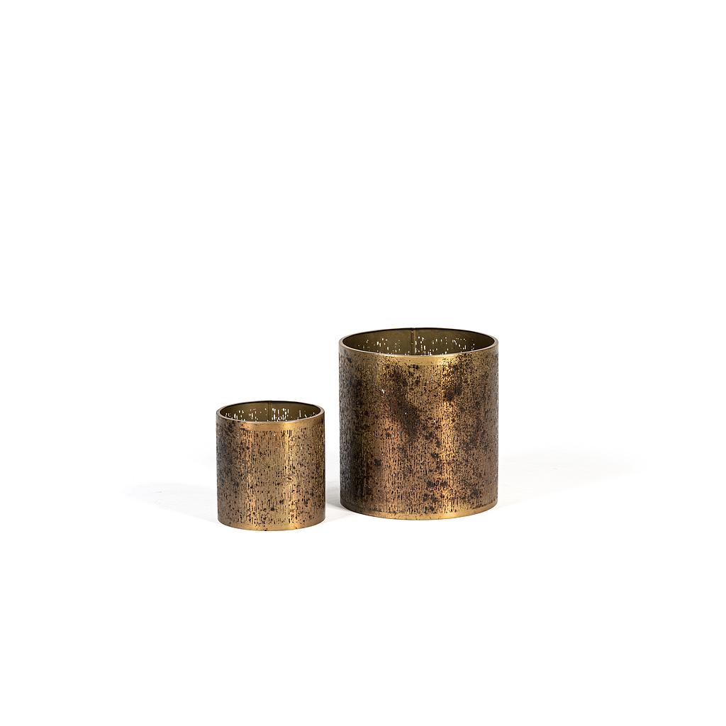 Set of 2 hurricanes - * - brass patina - Ø15 x 15cm / Ø23x 22.5 cm - p/2/8