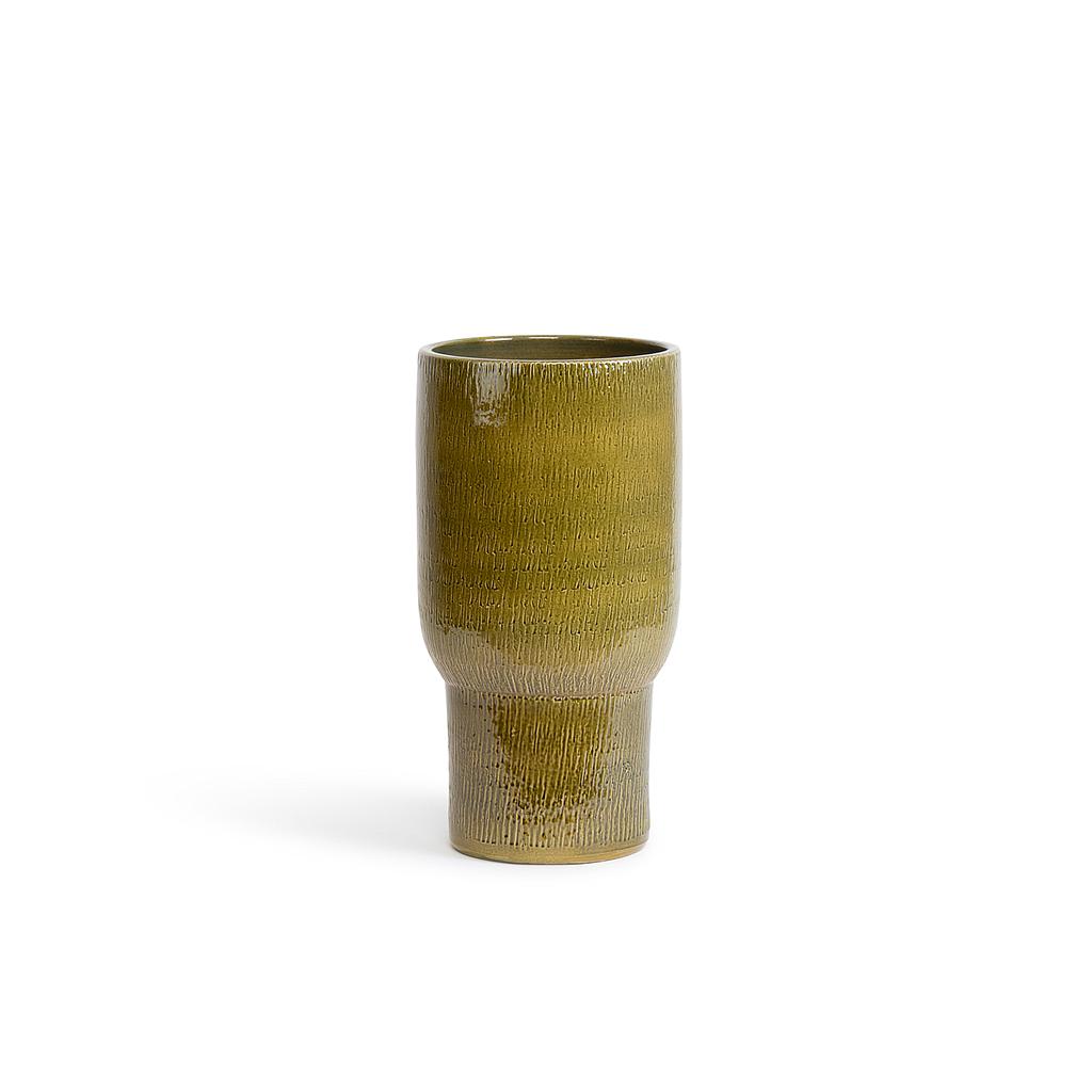 Vase - terracotta - khaki glazed - Ø24x37cm - p 2